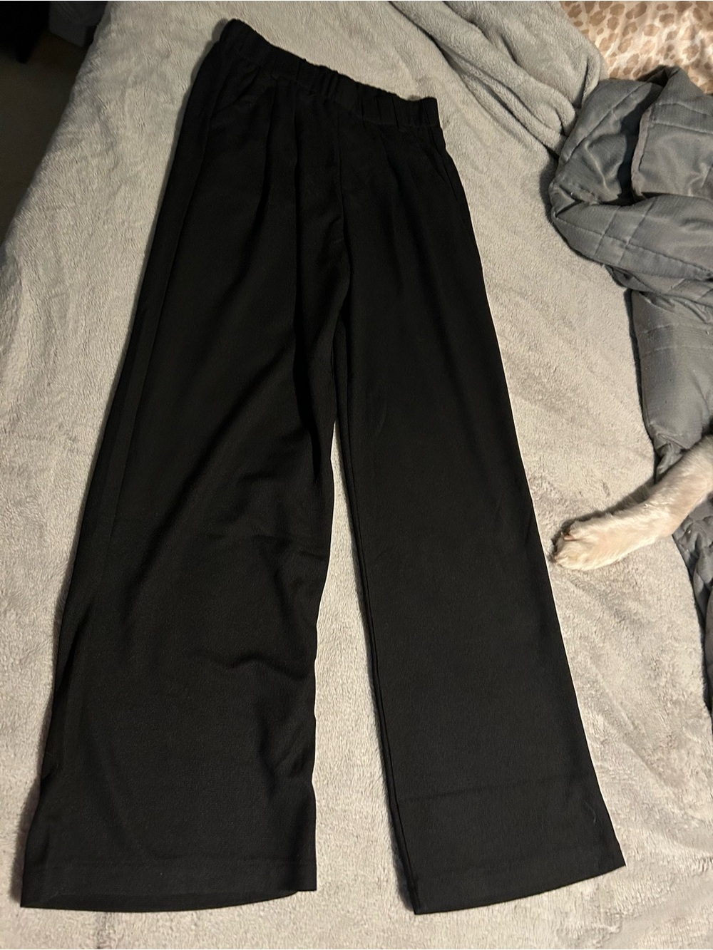 NWOT Black Wide-Leg High Waist Trousers - Picture 10 of 12